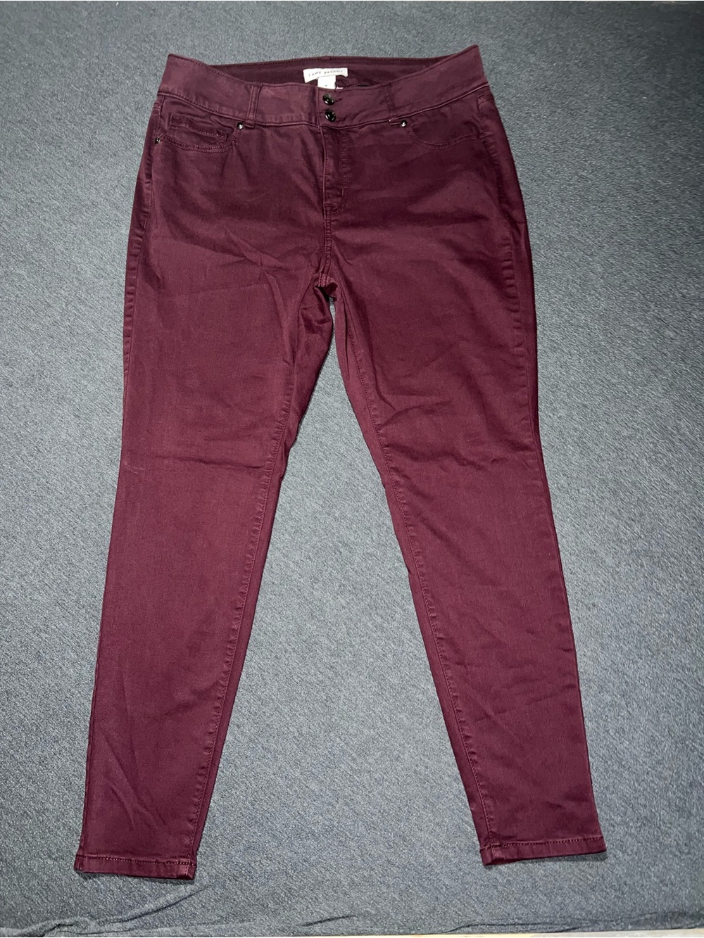 Lane Bryant Burgundy High Rise Skinny Pants Magic Waistband Size 16 Burgundy